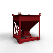 Concrete Silo | red painted RAL 3003 | 375 l, external dimensions: 1088 x 1088 x 1115 mm